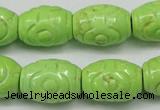 CTU891 15.5 inches 14*20mm carved rice dyed turquoise beads