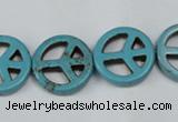 CTU899 15.5 inches 15mm coin dyed turquoise beads wholesale