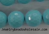 CTU918 15.5 inches 20mm faceted round synthetic turquoise beads