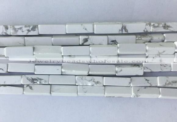 CUBS16 15 inches 4*13mm cuboid white howlite beads wholesale