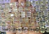 CUBS24 15 inches 8*8mm faceted cube lemon quartz gemstone beads