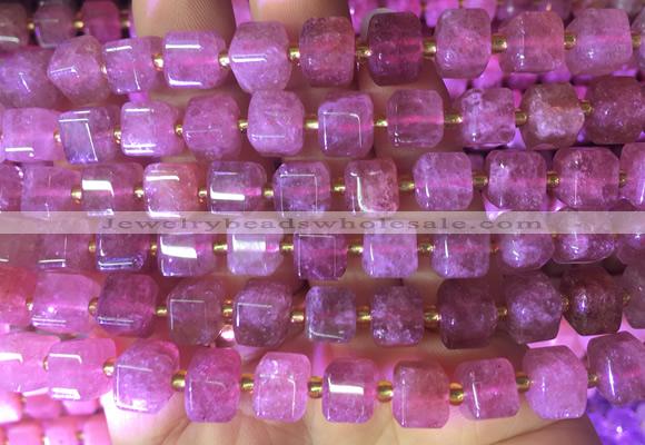 CUBS25 15 inches 8*8mm faceted cube red strawberry quartz gemstone beads