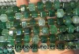 CUBS26 15 inches 8*8mm faceted cube green strawberry quartz gemstone beads