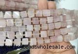 CUBS38 15 inches 6 - 7mm cube rose quartz gemstone beads wholesale