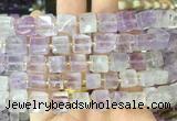 CUBS46 15 inches 8 - 9mm cube amethyst gemstone beads wholesale