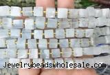 CUBS54 15 inches 7 - 8mm cube aquamarine gemstone beads wholesale