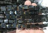 CUBS65 15 inches 6 - 7mm cube black tourmaline gemstone beads wholesale