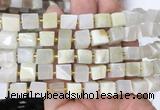 CUBS72 15 inches 7 - 8mm cube white moonstone gemstone beads wholesale