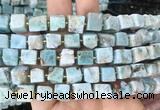 CUBS88 15 inches 8 - 9mm cube larimar gemstone beads wholesale