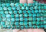 CUBS89 15 inches 6 - 7mm cube amazonite gemstone beads wholesale