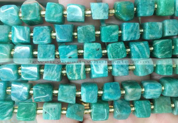 CUBS91 15 inches 8 - 9mm cube amazonite gemstone beads wholesale