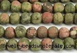 CUG205 15 inches 4mm round matte unakite beads