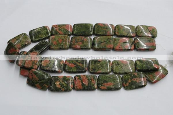 CUG54 16 inches 22*30mm rectangle natural unakite gemstone beads