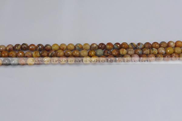 CVJ21 15.5 inches 4mm faceted round venus jasper beads wholesale