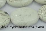 CWB02 15.5 inches 25*35mm oval natural white howlite gemstone beads