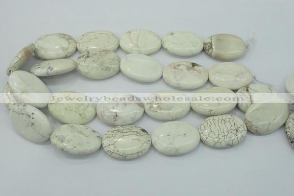 CWB02 15.5 inches 25*35mm oval natural white howlite gemstone beads