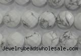 CWB214 15.5 inches 12mm faceted round natural white howlite beads