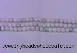 CWB220 15.5 inches 4mm round matte white howlite beads