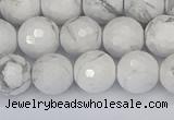 CWB232 15.5 inches 8mm faceted round white howlite beads