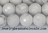 CWB233 15.5 inches 10mm faceted round white howlite beads