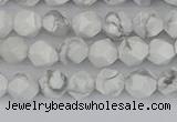 CWB238 15.5 inches 6mm faceted nuggets white howlite beads