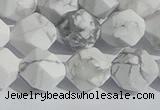 CWB246 15.5 inches 10mm faceted nuggets matte white howlite beads