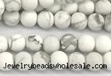 CWB270 15 inches 4mm round matte howlite turquoise beads