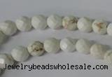 CWB300 15.5 inches 4mm faceted round howlite turquoise beads