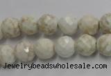 CWB303 15.5 inches 10mm faceted round howlite turquoise beads