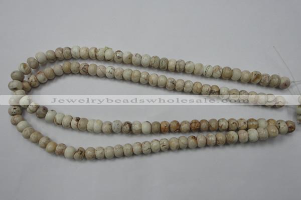 CWB321 15.5 inches 6*8mm rondelle howlite turquoise beads wholesale