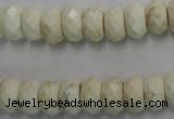 CWB327 15.5 inches 6*10mm faceted rondelle howlite turquoise beads