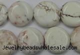 CWB345 15.5 inches 18mm flat round howlite turquoise beads