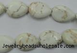 CWB363 15.5 inches 12*16mm flat teardrop howlite turquoise beads