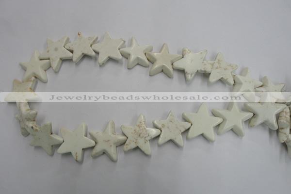 CWB379 15.5 inches 25*25mm star howlite turquoise beads wholesale