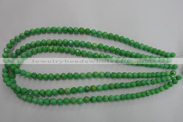 CWB391 15.5 inches 6mm faceted round howlite turquoise beads