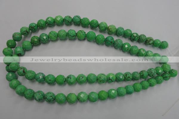 CWB393 15.5 inches 10mm faceted round howlite turquoise beads