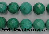 CWB404 15.5 inches 12mm faceted round howlite turquoise beads