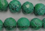 CWB406 15.5 inches 16mm faceted round howlite turquoise beads