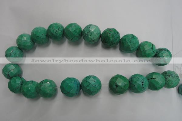 CWB407 15.5 inches 18mm faceted round howlite turquoise beads