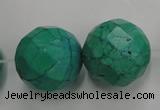 CWB408 15.5 inches 20mm faceted round howlite turquoise beads