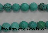 CWB412 15.5 inches 8mm faceted round howlite turquoise beads