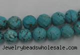 CWB422 15.5 inches 8mm faceted round howlite turquoise beads