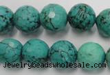 CWB426 15.5 inches 14mm faceted round howlite turquoise beads