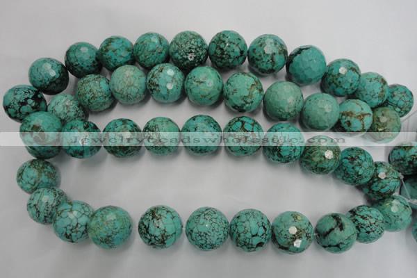 CWB428 15.5 inches 18mm faceted round howlite turquoise beads