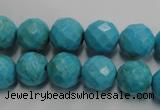 CWB434 15.5 inches 12mm faceted round howlite turquoise beads