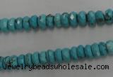 CWB441 15.5 inches 4*6mm faceted rondelle howlite turquoise beads