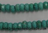 CWB442 15.5 inches 5*8mm faceted rondelle howlite turquoise beads