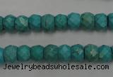 CWB444 15.5 inches 6*8mm faceted rondelle howlite turquoise beads