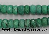 CWB445 15.5 inches 6*10mm faceted rondelle howlite turquoise beads