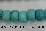 CWB454 15.5 inches 10*14mm faceted rondelle howlite turquoise beads